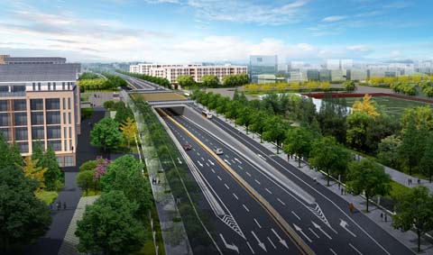 福州大学学府北路机动车下穿地道工程开工