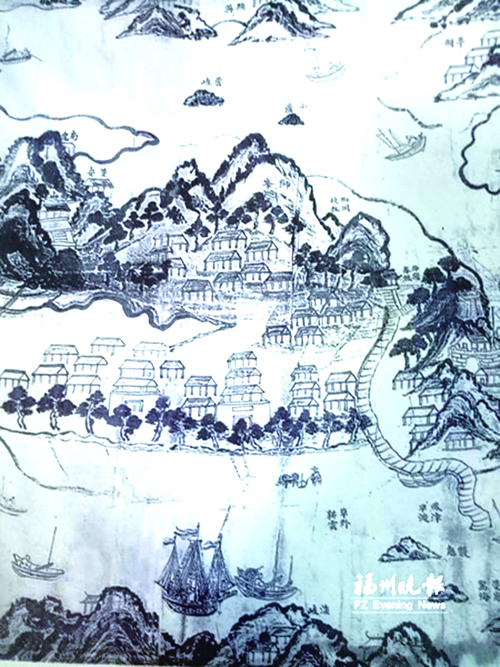 明万历年间族谱里描绘的甘棠港。图片来源 福州晚报.jpg